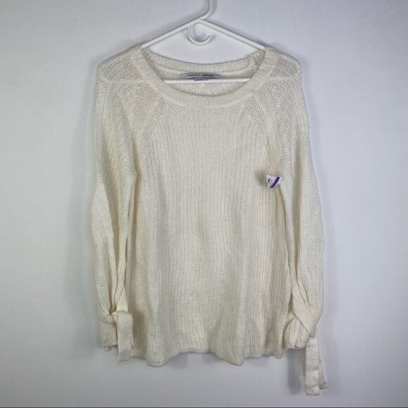 Project NAADAM Sweater White Open Knit‎ Bell Sleeve - Picture 2 of 6